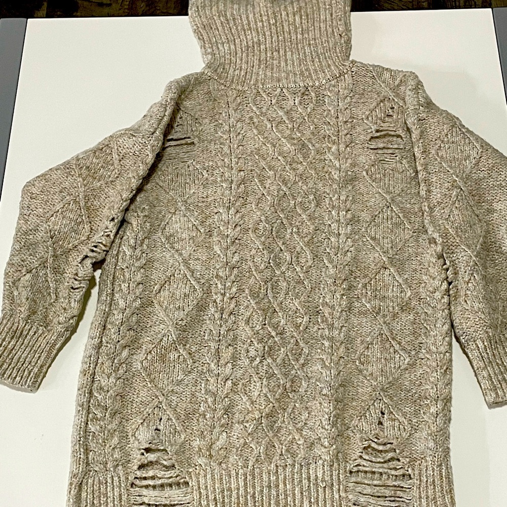 Cream Forever 21 turtle neck fleece sweater